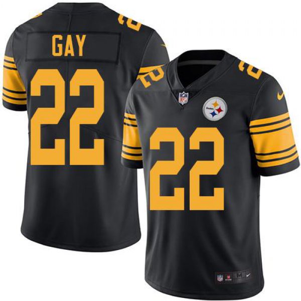 Nike Steelers #22 William Gay Black Men's Stitched NFL Limited Rush Jersey