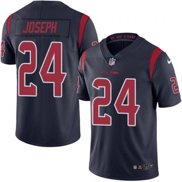 Nike Texans #24 Johnathan Joseph Navy Blue Men's Stitched NFL Limited Rush Jersey