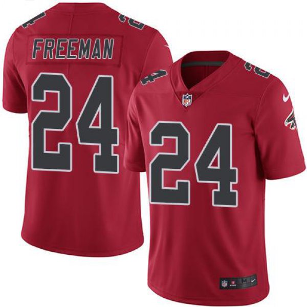 Nike Falcons #24 Devonta Freeman Red Men's Stitched NFL Limited Rush Jersey