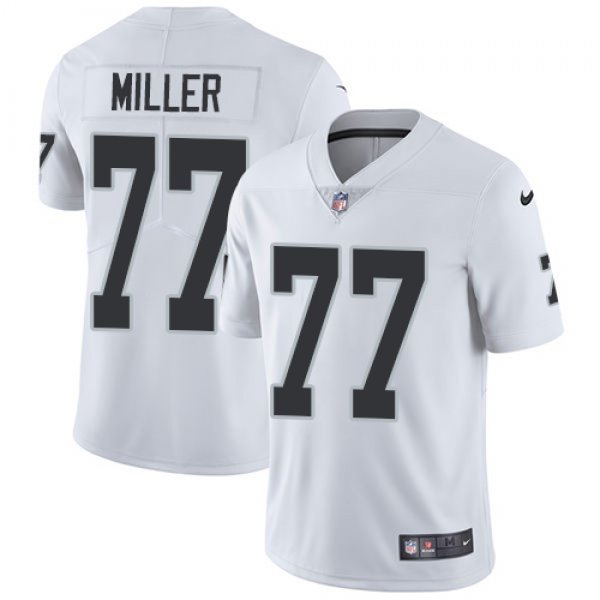 Men's Nike Raiders #77 Kolton Miller White Stitched NFL Vapor Untouchable Limited Jersey