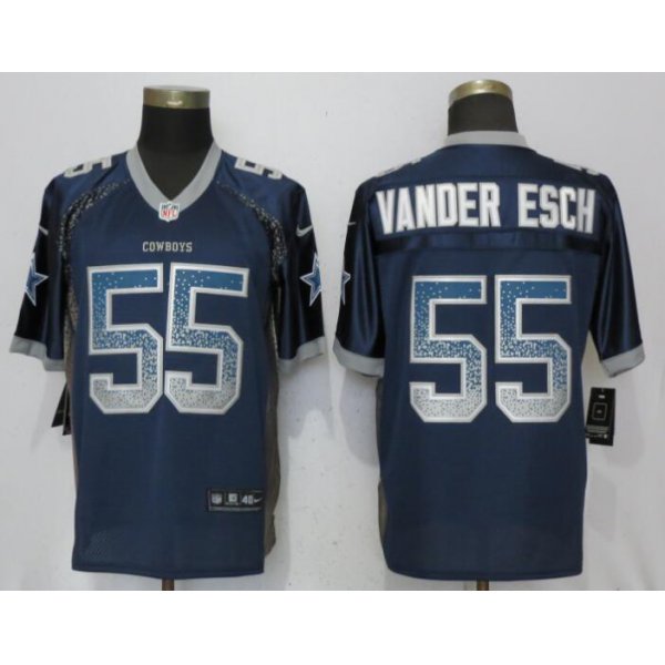 Nike Dallas Cowboys #55 Leighton Vander Esch Navy Drift Fashion Elite Jersey
