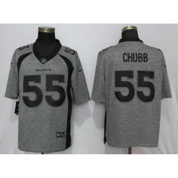 Nike Denver Broncos #55 Bradley Chubb Gray Gridiron Gray Vapor Untouchable Limited Jersey
