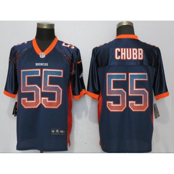 Nike Denver Broncos #55 Bradley Chubb Navy Drift Fashion Elite Jersey