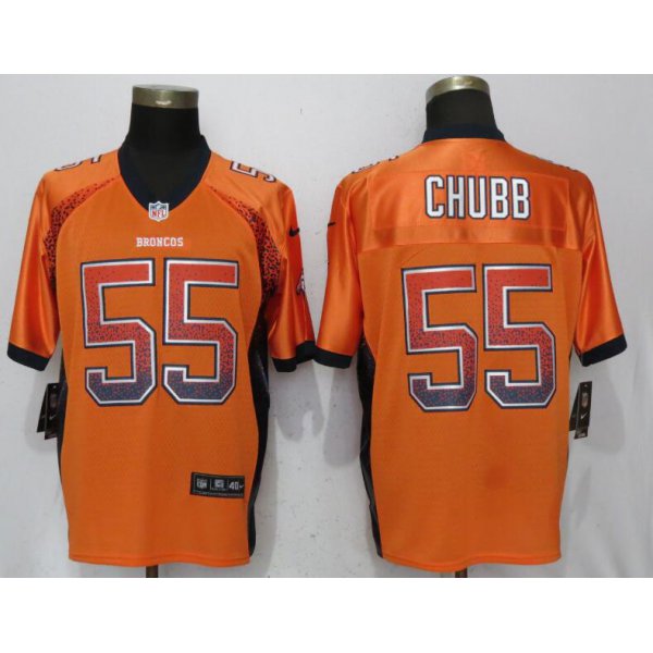 Nike Denver Broncos #55 Bradley Chubb Orange Drift Fashion Elite Jersey