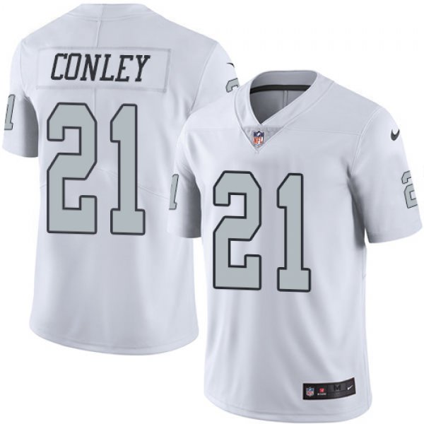 Nike Oakland Raiders #21 Gareon Conley White Men's Stitched NFL Limited Rush Jersey