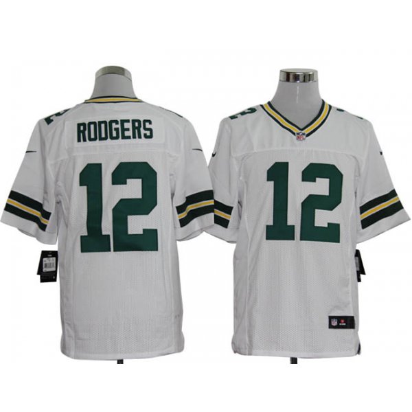 Size 60 4XL-Aaron Rodgers Green Bay Packers #12 White Stitched Nike Elite NFL Jerseys