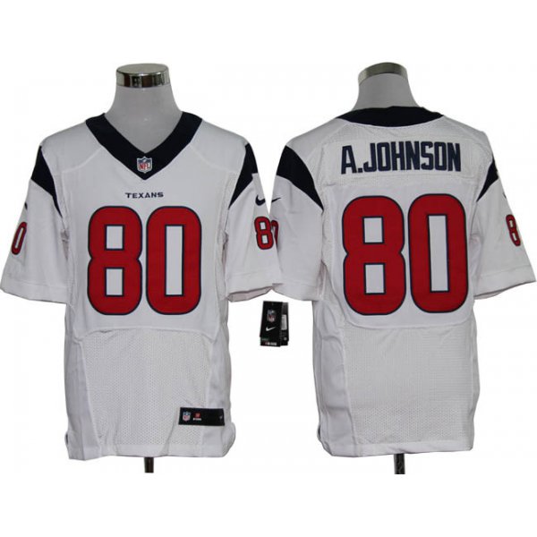 Size 60 4XL-Andre Johnson Houston Texans #80 White Stitched Nike Elite NFL Jerseys