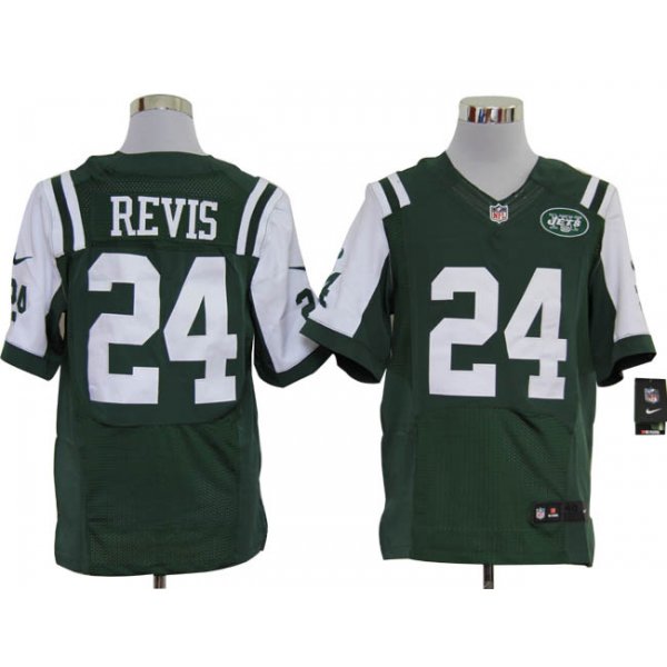 Size 60 4XL-Darrelle Revis New York Jets #24 Green Stitched Nike Elite NFL Jerseys