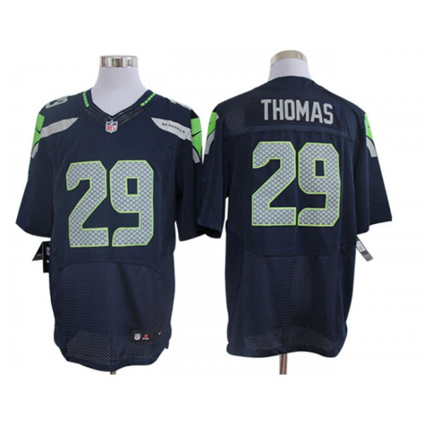 Size 60 4XL-Earl Thomas Seattle Seahawks #29 Pacific Blue Nike Elite NFL Jerseys