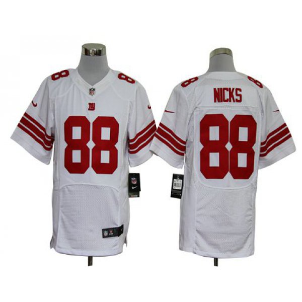 Size 60 4XL-Hakeem Nicks New York Giants #88 White Stitched Nike Elite NFL Jerseys