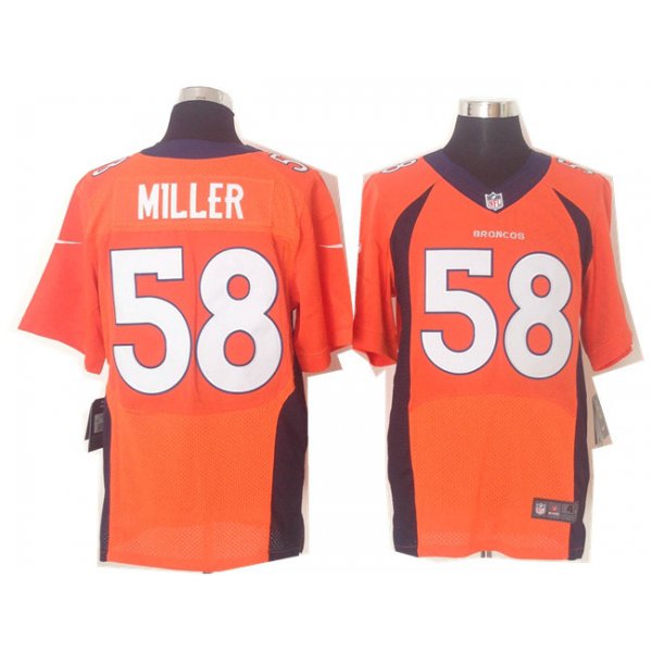 Size 60 4XL 2013 New Collar Von Miller Denver Broncos #58 Orange Nike Elite Jersey