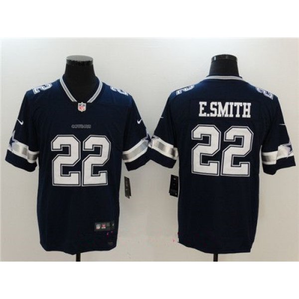 Men's Dallas Cowboys #22 Emmitt Smith Navy Blue 2017 Vapor Untouchable Stitched NFL Nike Limited Jersey