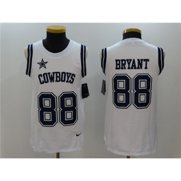 Men's Dallas Cowboys #88 Dez Bryant White Color Rush 2017 Vest Stitched NFL Nike Tank Top Jersey