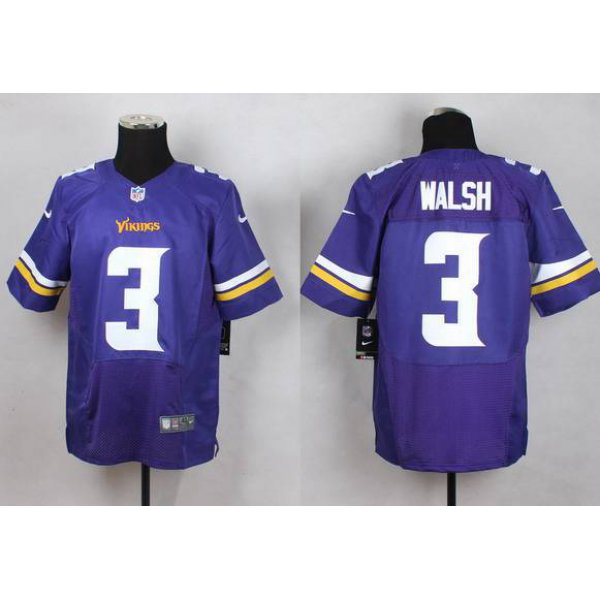 Men's Minnesota Vikings #3 Blair Walsh 2013 Nike Purple Elite Jersey