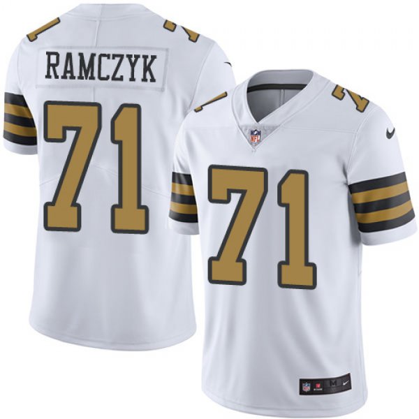 Nike New Orleans Saints #71 Ryan Ramczyk White Men's Stitched NFL Limited Rush Jersey