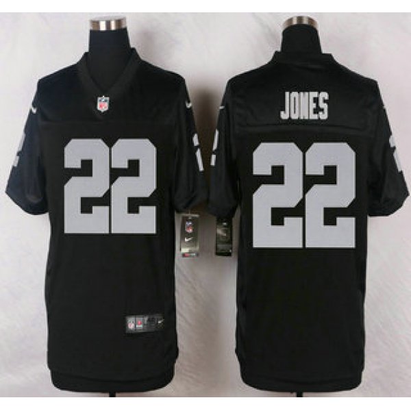 Oakland Raiders #22 Taiwan Jones Nike Black Elite Jersey