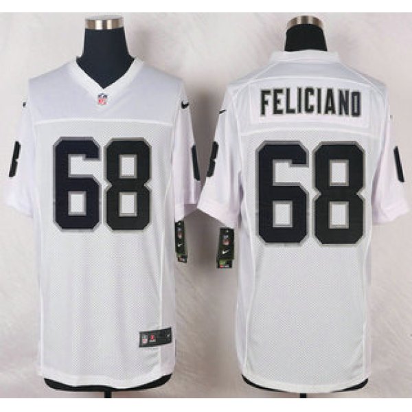 Oakland Raiders #68 Jon Feliciano Nike White Elite Jersey