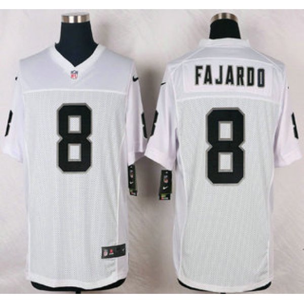 Oakland Raiders #8 Cody Fajardo Nike White Elite Jersey