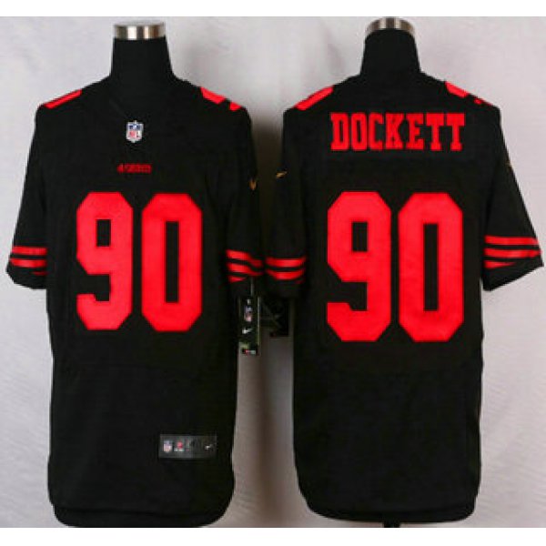 San Francisco 49ers #90 Darnell Dockett 2015 Nike Black Elite Jersey