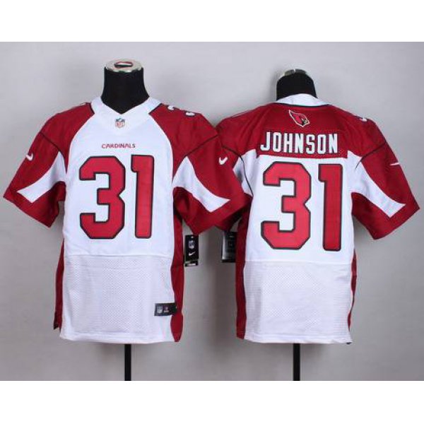 Men's Arizona Cardinals #31 David Johnson Nike White Elite Jersey