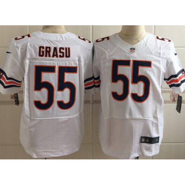 Men's Chicago Bears #55 Hroniss Grasu Nike White Elite Jersey