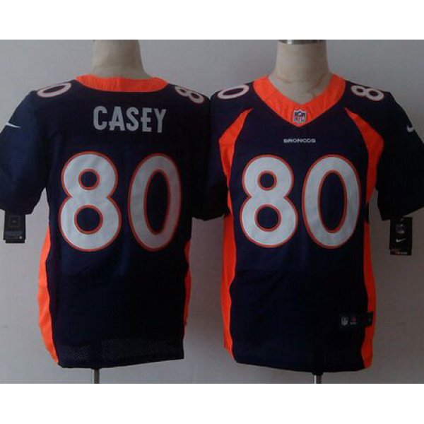 Men's Denver Broncos #80 James Casey 2013 Nike Navy Blue Elite Jersey