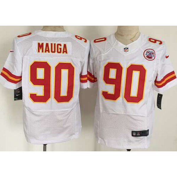 Men's Kansas City Chiefs #90 Josh Mauga Nike White Elite Jersey