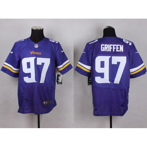 Men's Minnesota Vikings #97 Everson Griffen 2013 Nike Purple Elite Jersey