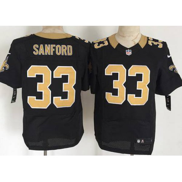 Men's New Orleans Saints #33 Jamarca Sanford Nike Black Elite Jersey