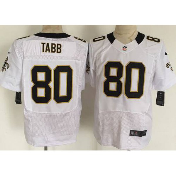 Men's New Orleans Saints #80 Jack Tabb Nike White Elite Jersey