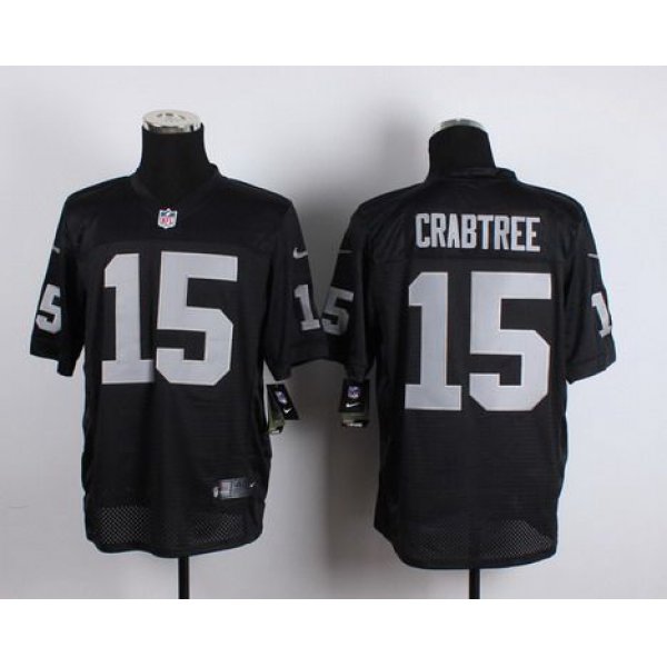 Men's Oakland Raiders #15 Michael Crabtree Nike Black Elite Jersey