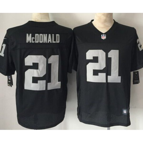 Men's Oakland Raiders #21 Dexter McDonald Nike Black Elite Jersey