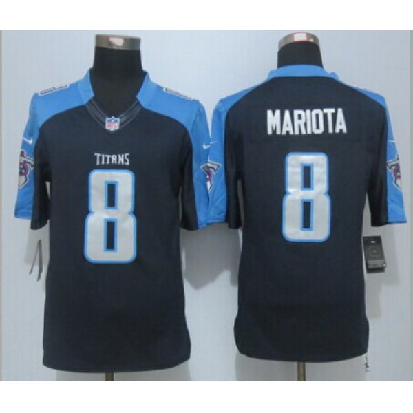 Men's Tennessee Titans #8 Marcus Mariota Nike Navy Blue Limited Jersey