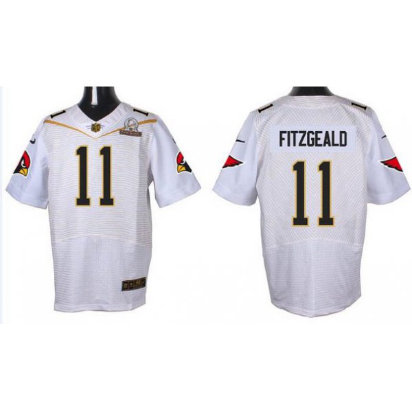 Men's Arizona Cardinals #11 Larry Fitzgerald White 2016 Pro Bowl Nike Elite Jersey