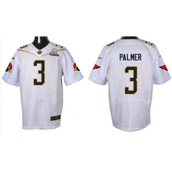 Men's Arizona Cardinals #3 Carson Palmer White 2016 Pro Bowl Nike Elite Jersey