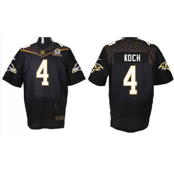 Men's Baltimore Ravens #4 Sam Koch Black 2016 Pro Bowl Nike Elite Jersey