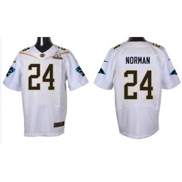 Men's Carolina Panthers #24 Josh Norman White 2016 Pro Bowl Nike Elite Jersey