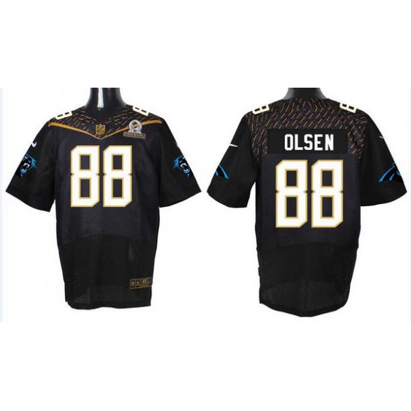 Men's Carolina Panthers #88 Greg Olsen Black 2016 Pro Bowl Nike Elite Jersey