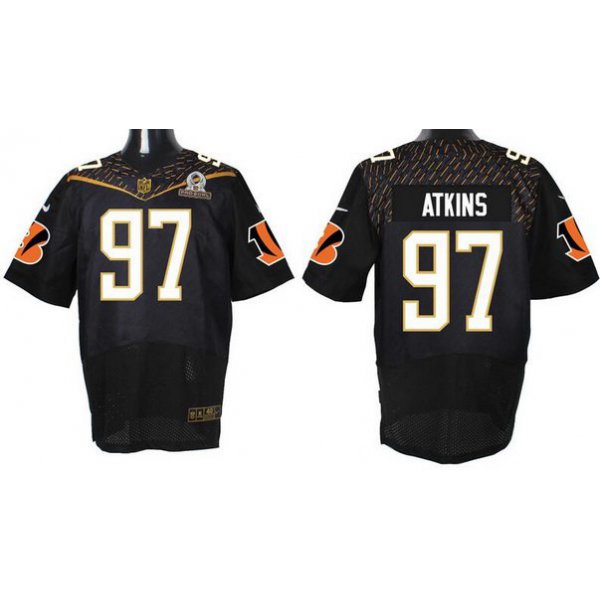 Men's Cincinnati Bengals #97 Geno Atkins Black 2016 Pro Bowl Nike Elite Jersey