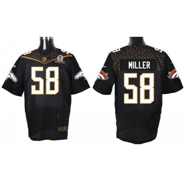 Men's Denver Broncos #58 Von Miller Black 2016 Pro Bowl Nike Elite Jersey