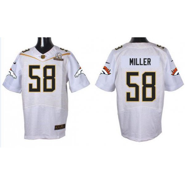 Men's Denver Broncos #58 Von Miller White 2016 Pro Bowl Nike Elite Jersey