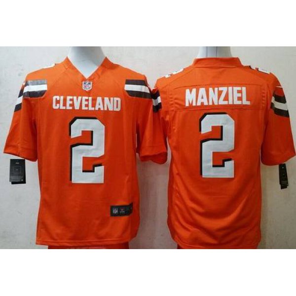 Nike Cleveland Browns #2 Johnny Manziel 2015 Orange Game Jersey