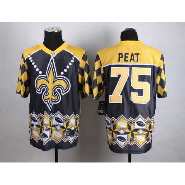 Nike New Orleans Saints #75 Andrus Peat 2015 Noble Fashion Elite Jersey