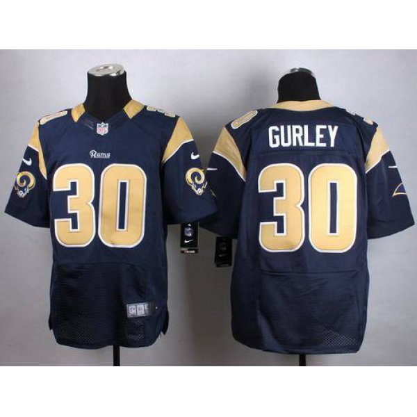Nike St. Louis Rams #30 Todd Gurley Navy Blue Elite Jersey