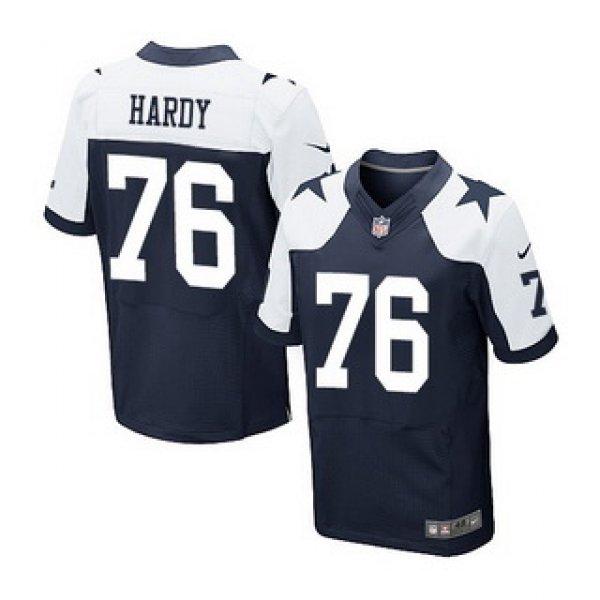 Men's Dallas Cowboys #76 Greg Hardy Navy Blue Thanksgiving Alternate NFL Nike Elite Jersey