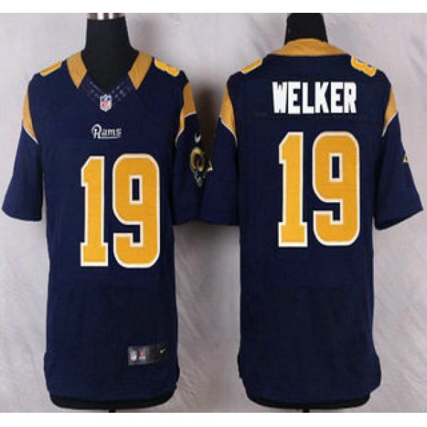 Men's St. Louis Rams #19 Wes Welker Navy Blue Team Color NFL Nike Elite Jersey
