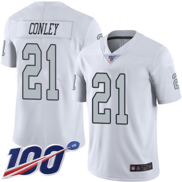 Nike Raiders #21 Gareon Conley White Men's Stitched NFL Limited Rush 100th Season Jersey