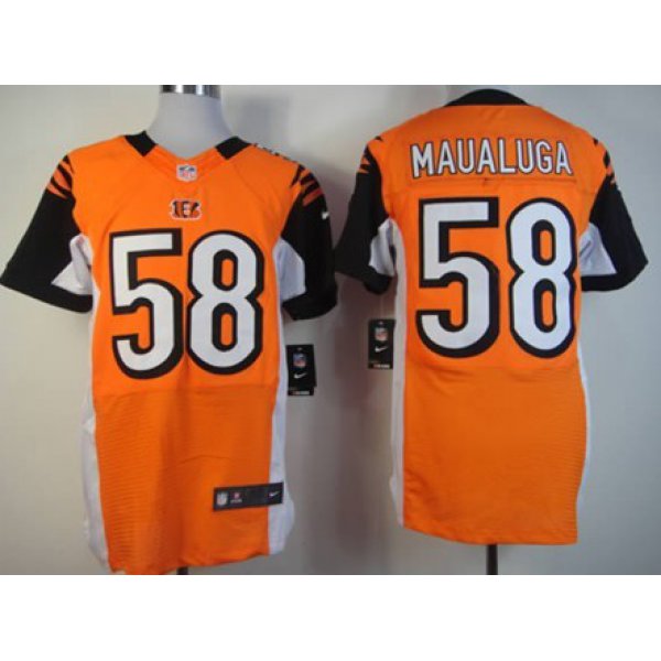 Nike Cincinnati Bengals #58 Rey Maualuga Orange Elite Jersey