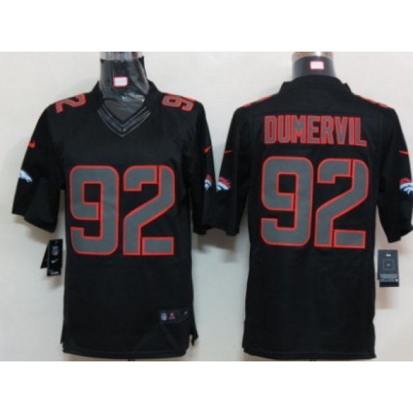 Nike Denver Broncos #92 Elvis Dumervil Black Impact Limited Jersey