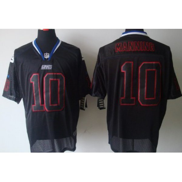 Nike New York Giants #10 Eli Manning Lights Out Black Elite Jersey